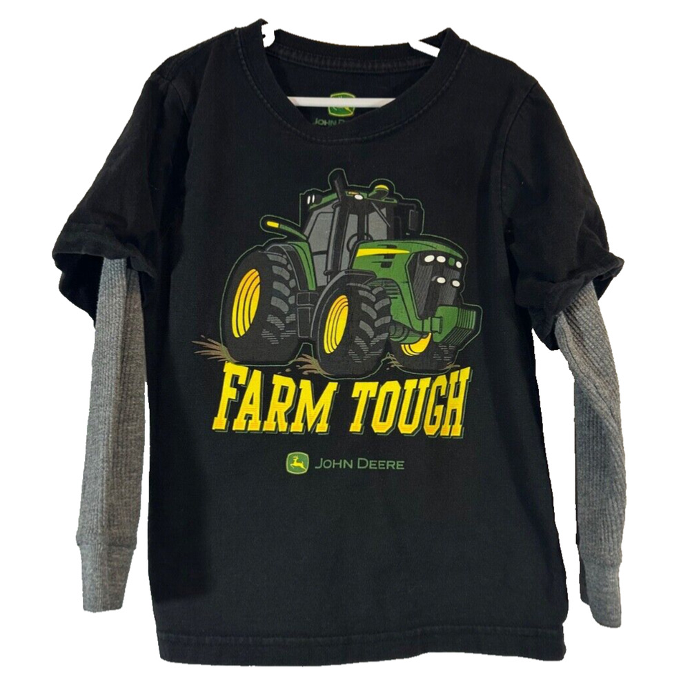 John Deere Boys' Little Tractors & Plows All Thermal Tee, Layered Size 4. C8